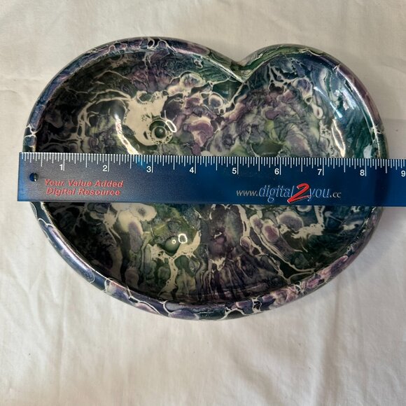 McCoy Cascade Line Pottery Heart Kidney Shape Glazed Pottery 1960’s MCM Vintage - Picture 8 of 11